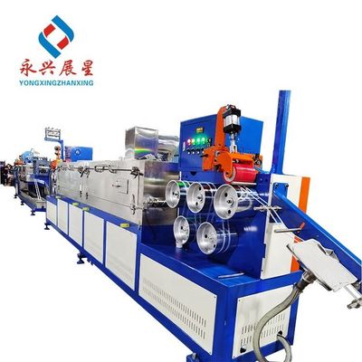 2-Line PP พลาสติก สายเข็มขัด Extruders สายการผลิตสําหรับการทําการบรรจุสายเข็มขัด สกรูกว้าง 75mm