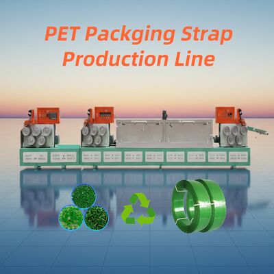 PET Strap Making Machine Featuring Complete Production Line from Pre drying to Winding with Traction Stretching and Embossing Steps